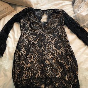 Lacy long sleeve date party dress